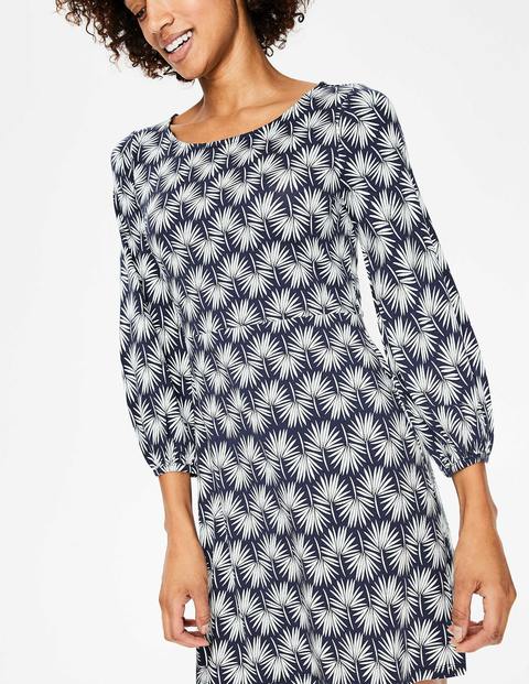 Lucie Jersey Tunic - Navy Holiday Palm Lucie Jersey Tunic - Navy Holiday Palm