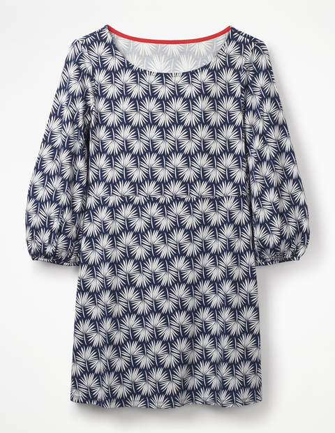 Lucie Jersey Tunic - Navy Holiday Palm Lucie Jersey Tunic - Navy Holiday Palm