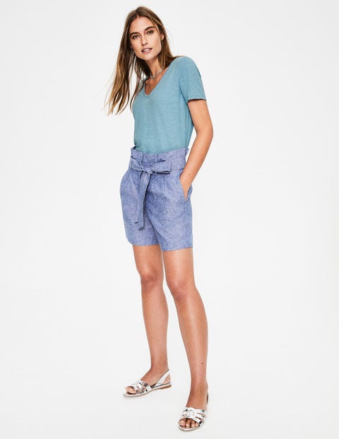 The Cotton V-Neck Tee - Heron Blue The Cotton V-Neck Tee - Heron Blue