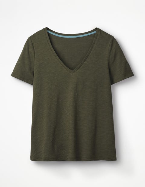 The Cotton V-Neck Tee - Khaki The Cotton V-Neck Tee - Khaki