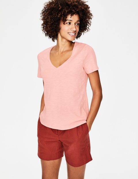 The Cotton V-Neck Tee - Chalky Pink The Cotton V-Neck Tee - Chalky Pink