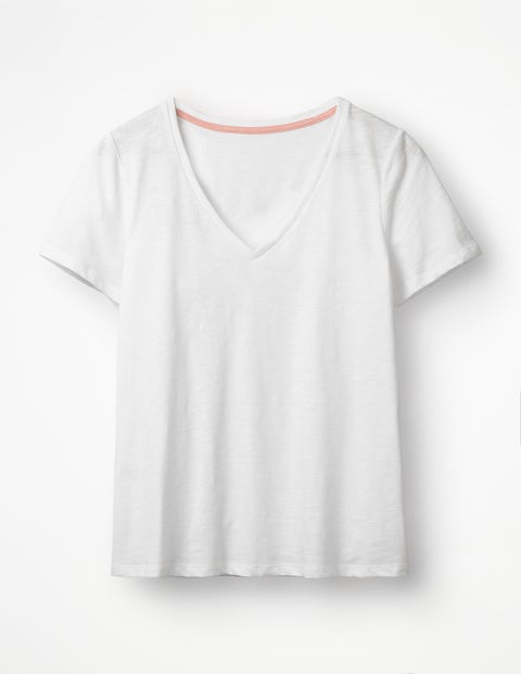 The Cotton V-Neck Tee - White The Cotton V-Neck Tee - White