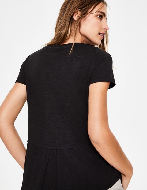 The Cotton Back Detail Tee - Black The Cotton Back Detail Tee - Black
