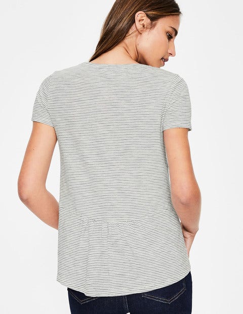The Cotton Back Detail Tee - Ivory/Navy The Cotton Back Detail Tee - Ivory/Navy