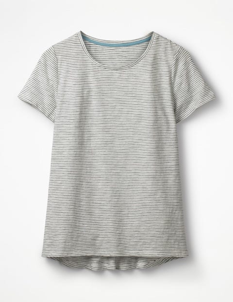 The Cotton Back Detail Tee - Ivory/Navy The Cotton Back Detail Tee - Ivory/Navy