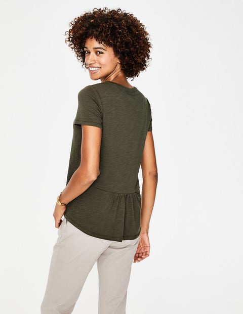The Cotton Back Detail Tee - Khaki The Cotton Back Detail Tee - Khaki