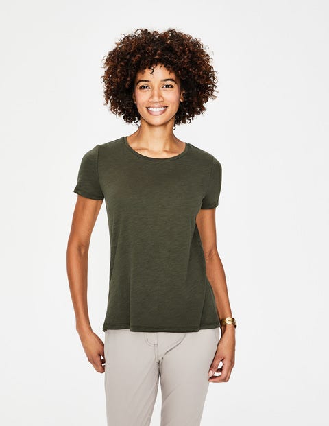 The Cotton Back Detail Tee - Khaki The Cotton Back Detail Tee - Khaki