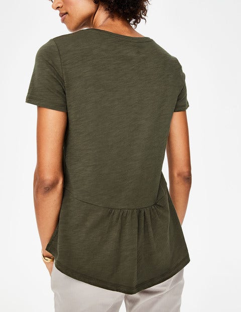 The Cotton Back Detail Tee - Khaki The Cotton Back Detail Tee - Khaki