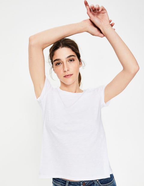 Das Baumwoll-T-Shirt Mit Rückendetail - Weiß Das Baumwoll-T-Shirt Mit Rückendetail - Weiß