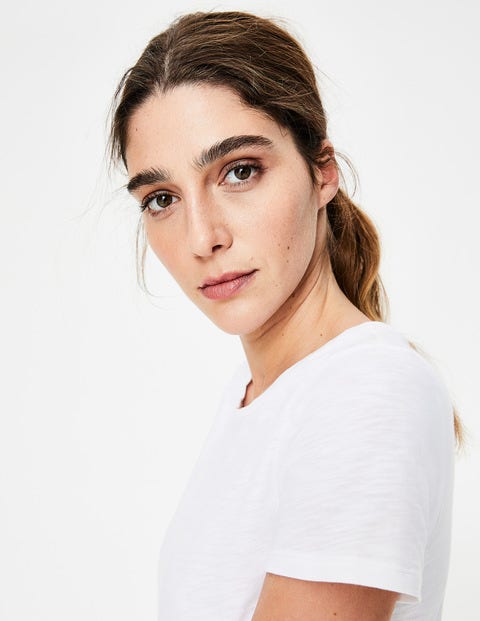 Das Baumwoll-T-Shirt Mit Rückendetail - Weiß Das Baumwoll-T-Shirt Mit Rückendetail - Weiß