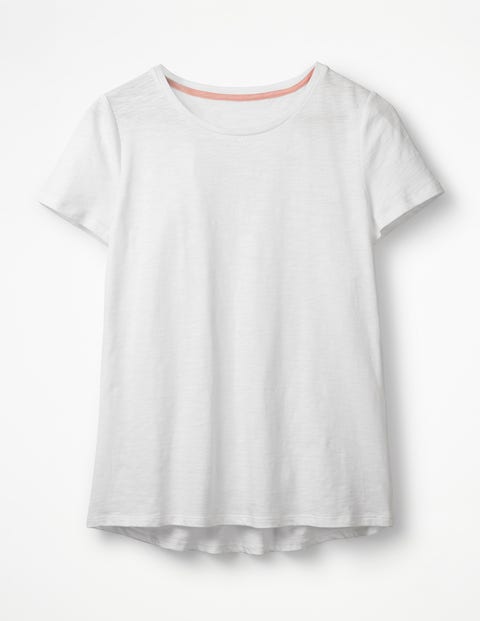 Das Baumwoll-T-Shirt Mit Rückendetail - Weiß Das Baumwoll-T-Shirt Mit Rückendetail - Weiß