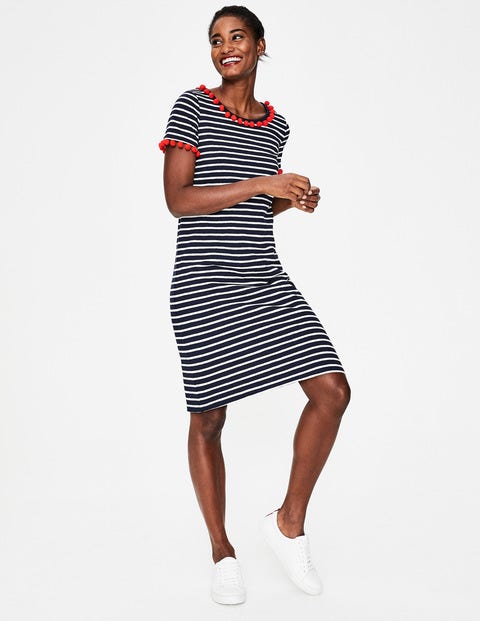 Bridget Jersey Dress - Navy/Ivory Stripe Bridget Jersey Dress - Navy/Ivory Stripe