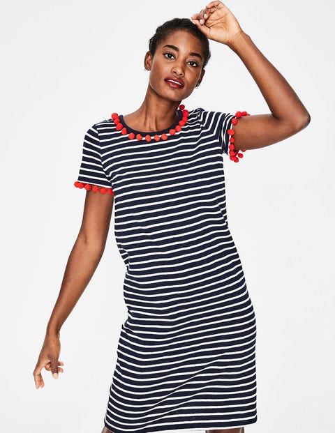 Bridget Jersey Dress - Navy/Ivory Stripe Bridget Jersey Dress - Navy/Ivory Stripe