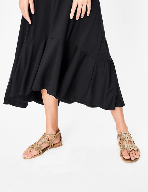 Fluted Hem Jersey Skirt - Black Fluted Hem Jersey Skirt - Black