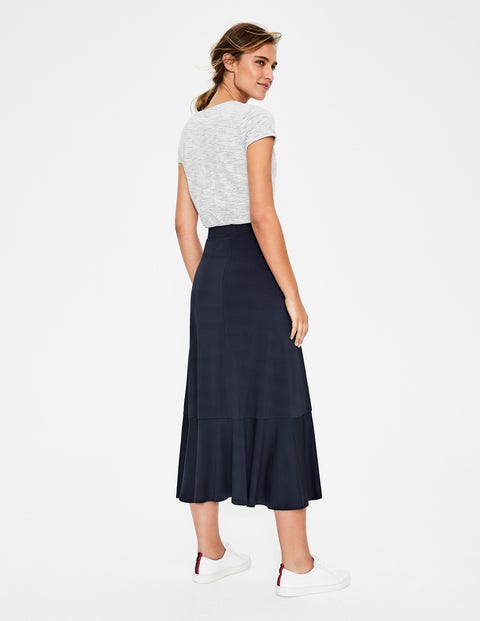 Fluted Hem Jersey Skirt - Navy Fluted Hem Jersey Skirt - Navy