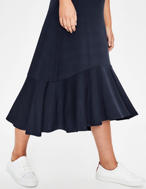Fluted Hem Jersey Skirt - Navy Fluted Hem Jersey Skirt - Navy