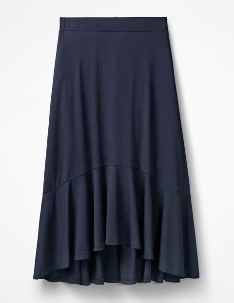 Fluted Hem Jersey Skirt - Navy Fluted Hem Jersey Skirt - Navy