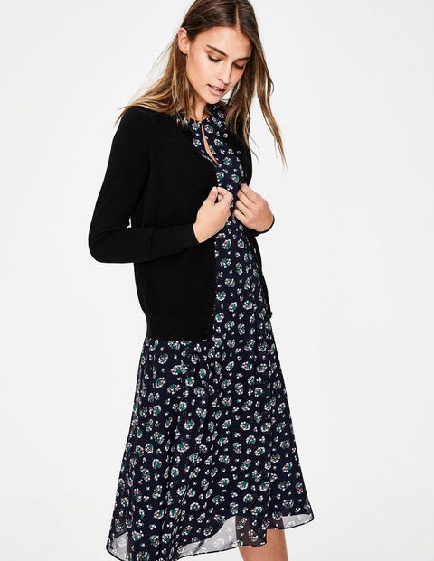 Cashmere Crew Cardigan - Black Cashmere Crew Cardigan - Black