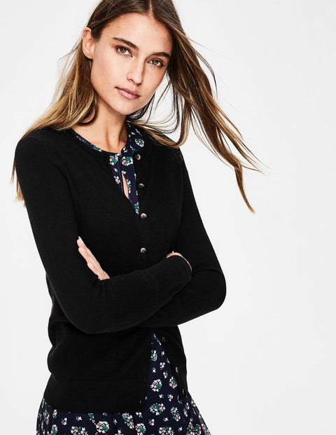 Cashmere Crew Cardigan - Black Cashmere Crew Cardigan - Black