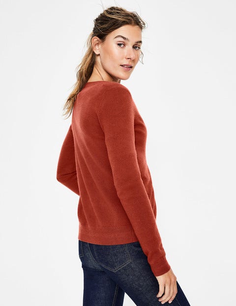 Cashmere Crew Cardigan - Conker Cashmere Crew Cardigan - Conker
