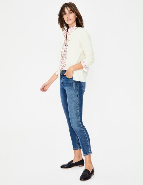 Cashmere Crew Cardigan - Ivory Cashmere Crew Cardigan - Ivory