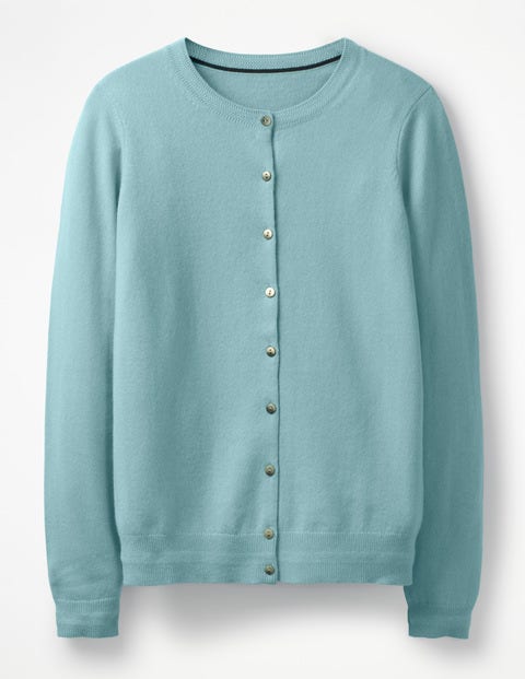Kaschmircardigan Mit Rundhalsausschnitt - Fischreiherblau Kaschmircardigan Mit Rundhalsausschnitt - Fischreiherblau