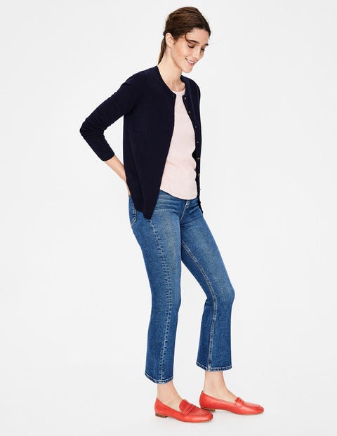 Cashmere Crew Cardigan - Navy Cashmere Crew Cardigan - Navy
