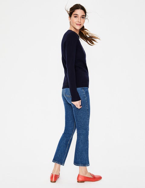 Cashmere Crew Cardigan - Navy Cashmere Crew Cardigan - Navy