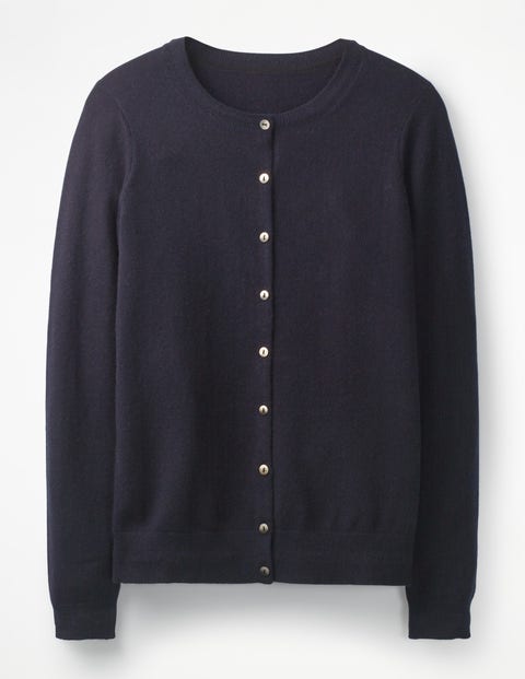 Cashmere Crew Cardigan - Navy Cashmere Crew Cardigan - Navy