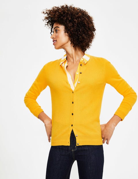 Cashmere Crew Cardigan - Happy Cashmere Crew Cardigan - Happy