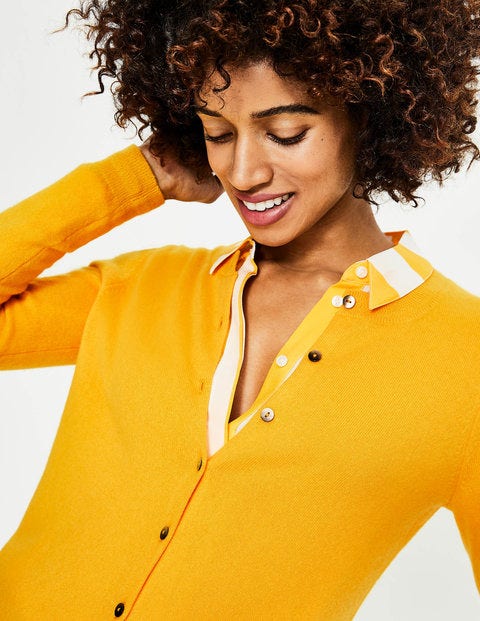 Cashmere Crew Cardigan - Happy Cashmere Crew Cardigan - Happy