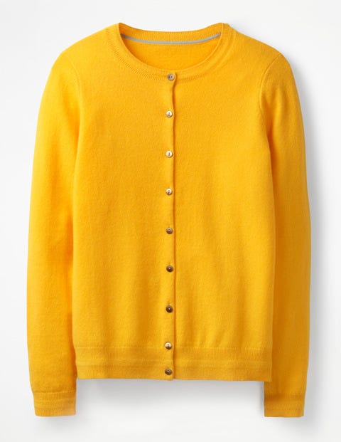 Cashmere Crew Cardigan - Happy Cashmere Crew Cardigan - Happy