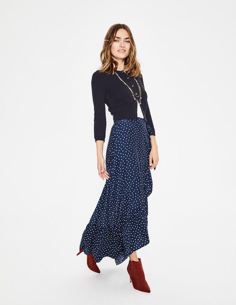 Cashmere Crop Crew Cardigan - Navy Cashmere Crop Crew Cardigan - Navy
