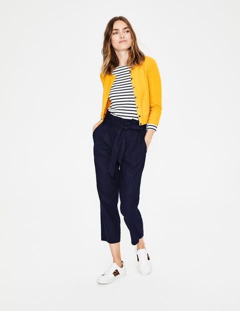 Cashmere Crop Crew Cardigan - Happy Cashmere Crop Crew Cardigan - Happy