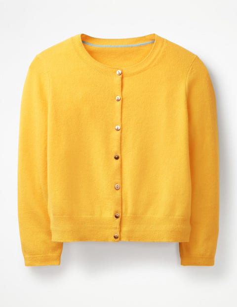 Cashmere Crop Crew Cardigan - Happy Cashmere Crop Crew Cardigan - Happy