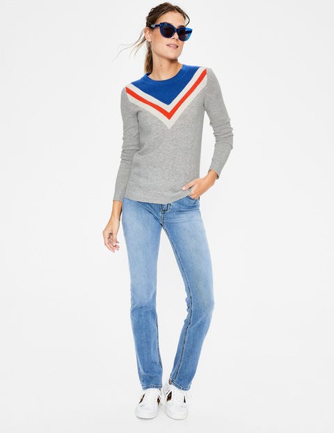 Cashmere Crew Neck Sweater - Chevron Cashmere Crew Neck Sweater - Chevron