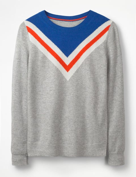 Cashmere Crew Neck Sweater - Chevron Cashmere Crew Neck Sweater - Chevron