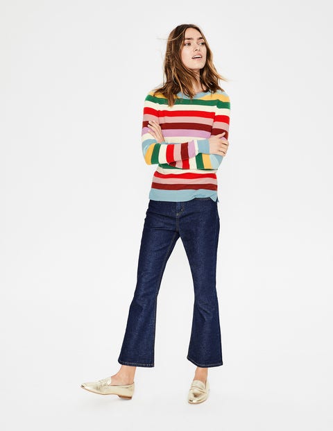 Cashmere Crew Neck Jumper - Multi Stripe Cashmere Crew Neck Jumper - Multi Stripe