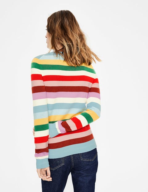 Cashmere Crew Neck Jumper - Multi Stripe Cashmere Crew Neck Jumper - Multi Stripe