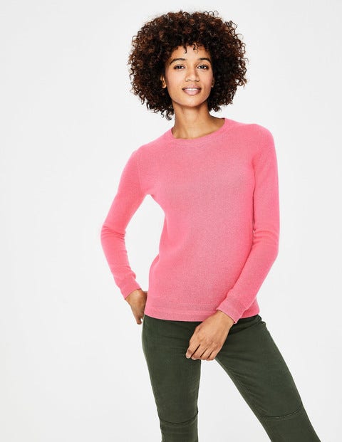 Cashmere Crew Neck Sweater - Garden Rose Cashmere Crew Neck Sweater - Garden Rose