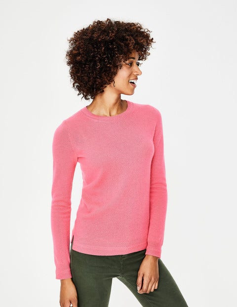 Cashmere Crew Neck Sweater - Garden Rose Cashmere Crew Neck Sweater - Garden Rose