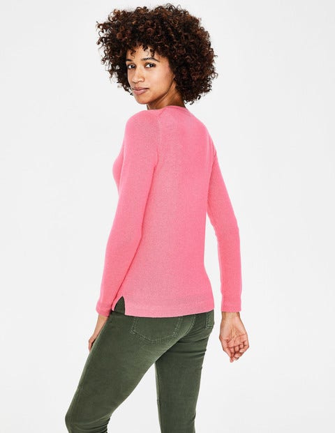 Cashmere Crew Neck Sweater - Garden Rose Cashmere Crew Neck Sweater - Garden Rose