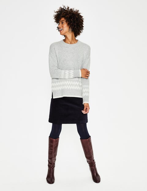 Theodora Fair Isle Jumper - Grey Melange Theodora Fair Isle Jumper - Grey Melange