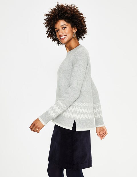 Theodora Fair Isle Jumper - Grey Melange Theodora Fair Isle Jumper - Grey Melange