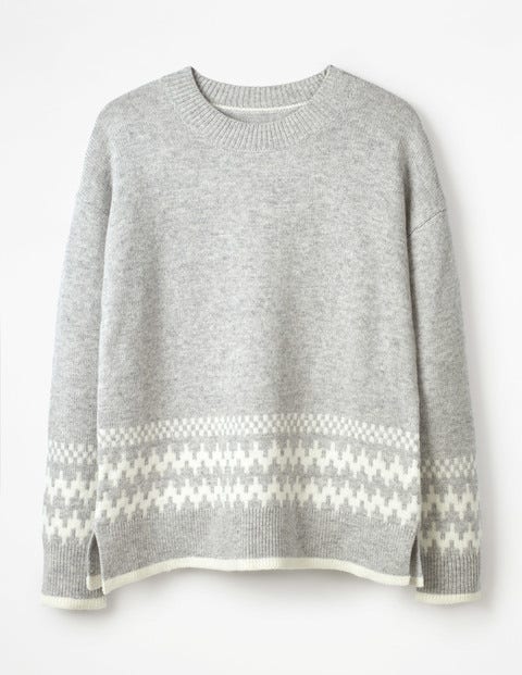 Theodora Fair Isle Jumper - Grey Melange Theodora Fair Isle Jumper - Grey Melange