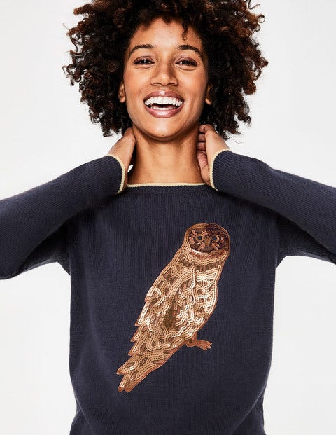 Christmas Sweater - Metallic Owl Christmas Sweater - Metallic Owl