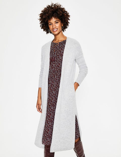Juliette Side Split Cardigan - Grey Melange Juliette Side Split Cardigan - Grey Melange