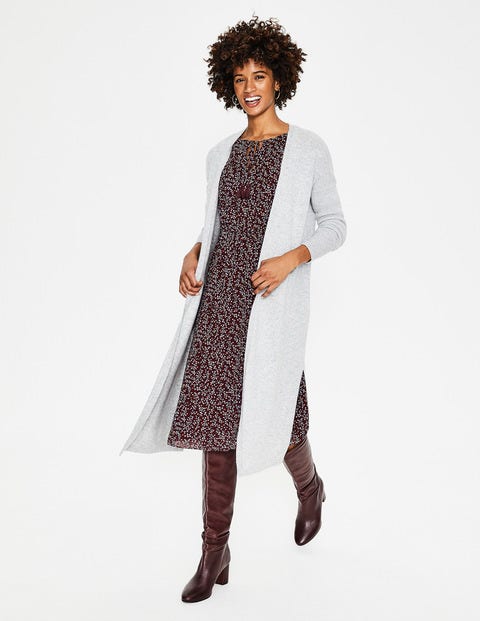 Juliette Side Split Cardigan - Grey Melange Juliette Side Split Cardigan - Grey Melange