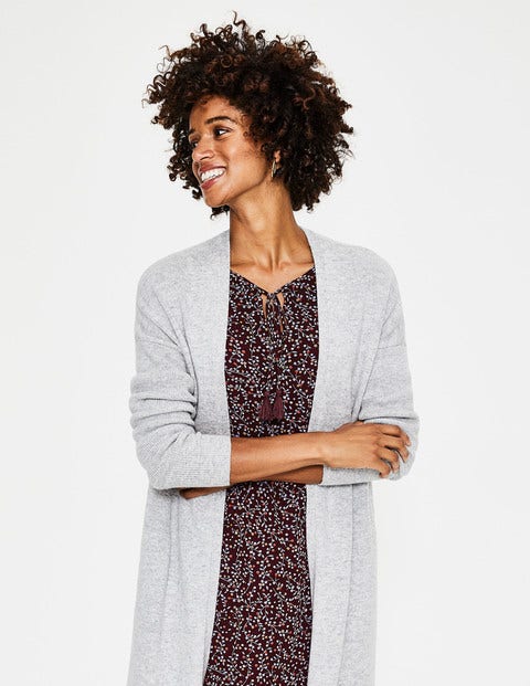 Juliette Side Split Cardigan - Grey Melange Juliette Side Split Cardigan - Grey Melange
