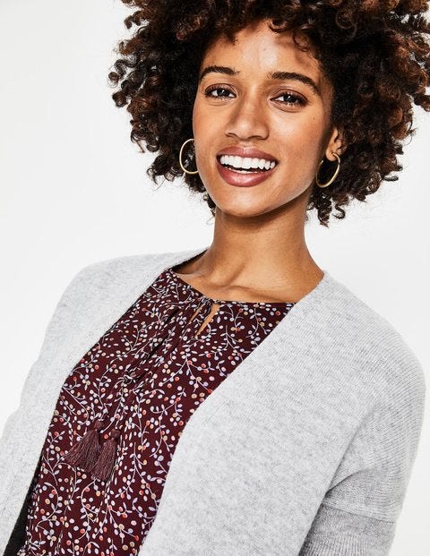 Juliette Side Split Cardigan - Grey Melange Juliette Side Split Cardigan - Grey Melange
